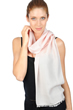 Cachemire et Soie accessoires etoles chales scarva rose creme 170x25cm